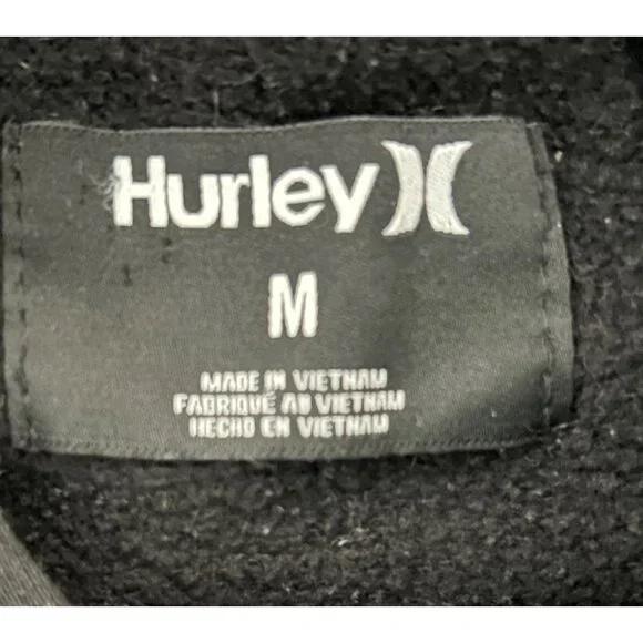 Black Hurley pullover Hoodie Kids Medium Kangaroo pocket - Picture 7 of 8